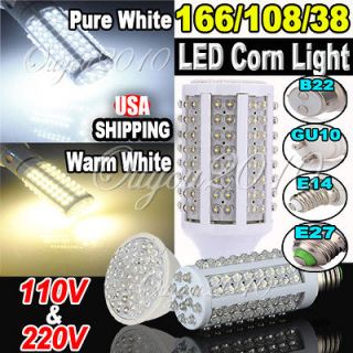 38 108 166 LED 110V/220V Warm White/Pure White Corn Light Bulb Lamp