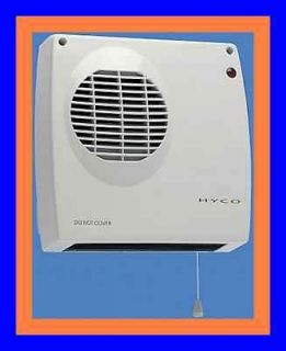 2Kw Wall Pullcord Electric Bathroom Downflow Fan Heater