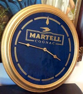 MARTEL COGNAC WOOD SHOWROOM BAR DISPLAY ADVERTISING WALL CLOCK 24 USA