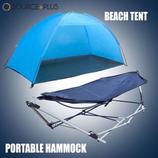 Folding Hammock Cot Beach Tent Sun Shade Pillow Bag Lounge Camping Bed