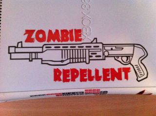COD Spas 12 shotgun Zombie repellent Decal Walls,Laptops,Xbox,PS3,WII