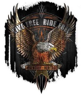 LIVE FREE RIDE FREE EAGLE American USA VINYL STICKER/DECAL Art by Hot