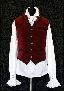 Cotton Velvet Braided Waistcoat Victorian Steampunk Goth Dandy