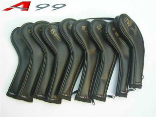 Head Covers Iron Headcover Black H06 9pcs for callaway taylormade
