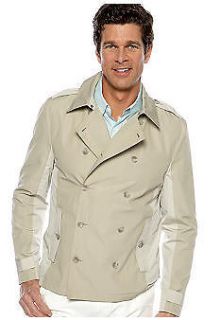 Calvin Klein Sportswear Mens Double Breasted Crop Trench Coat Size L