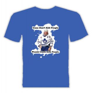 Wendel Clark hockey Goon Fight Maple Leafs Blue T Shirt