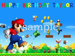 Super Mario #10 Edible CAKE Icing Image topper frosting birthday party