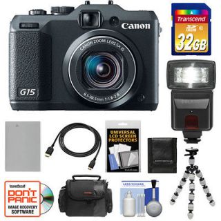 Canon PowerShot G15 Digital Camera Kit 12.1MP Black NEW USA