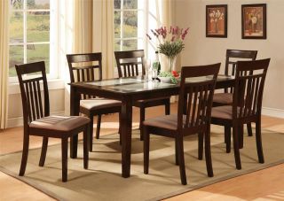 DINETTE KITCHEN DINING TABLE w/ 4 PADDED CHAIRS IN CAPPUCCINO