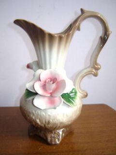 Estate Marked CAPODIMONTE 10 Pitcher Ewer Vase Urn Flower Decor