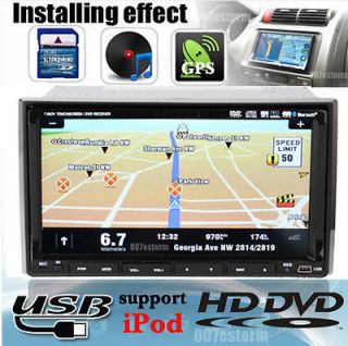 HD LCD In Dash Car GPS Navigation DVD CD Player IPOD