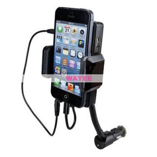 8Pin Car FM Radio Transmitter Charger Holder Handsfree Kit For iPhone5