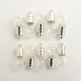10 Vial Pendants MINI GLOBES (miniature/gla ss/bottles/bot tle/vials