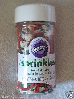 Wilton Sprinkles Christmas Snowflake Mix Cupcakes Cakes Topper New