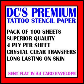 100 SHEETS DCs PREMIUM Tattoo Stencil Carbon Paper UK