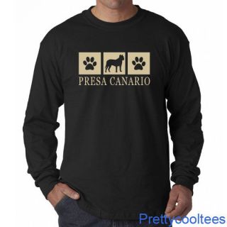 Silhouette Paws Long Sleeve T Shirt Tee   Canary Dog   S to 5XL