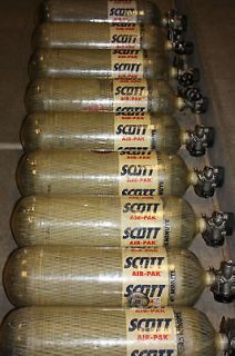 Scott 4500psi 45min SCBA Bottle Carbon Fiber Cylinder Tank Mfr 2001