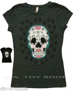 Candy Skull Mexican Spanish Skull Junior Funny T Shirt