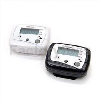 Digital Run Step Pedometer Walking Distance Calorie Counter Clip Black