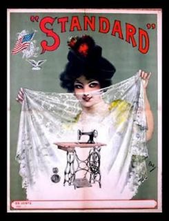 Standard sewing machines Canvas art, vintage ads and trade cards