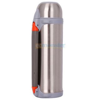 Vacuum Stainless Steel Coffee Bottle Thermos Handles Carry Strap 1.1L