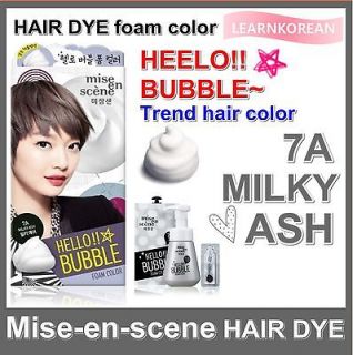 Hair Dye Mise en sc ene Hello Bubble Foam dye Hair pink gray colors 7A