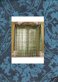 Sheer Voile BLUE pattern Scarf Valance 30 x 288 8yrd