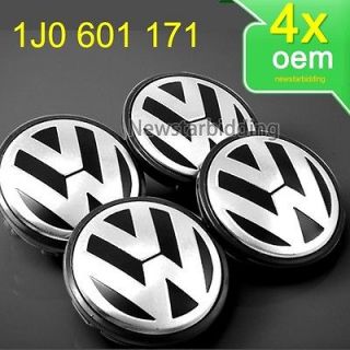 4x 55mm VW Volkswagen Wheel Center Caps Golf P/N1J0601171