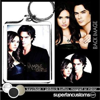 Vampire Diaries KEYCHAIN + BUTTON or MAGNET pin the badge key ring