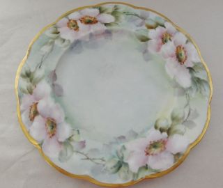 Welmar Germany Handpainted Floral Decorative Plate C&E Carstens