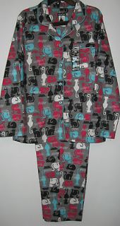 Joe Boxer Winter Flannel Cat Pajamas Womens Sizes S M L XL Nwt