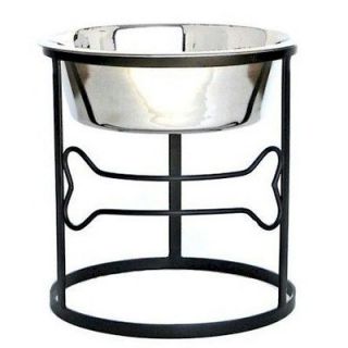 ELEVATED DOG BOWL WROUGHT IRON BONE STAND IN 3 SIZES