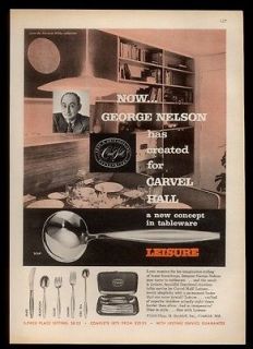 Nelson & Herman Miller furnitue photo Carvel Hall tableware print ad