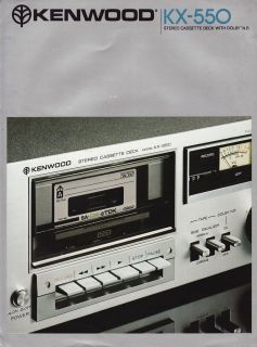 Kenwood KX 550 Original Cassette Deck Brochure