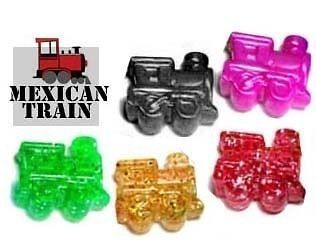Mexican Train Domino Markers Mini Colored Figurine Models Plastic