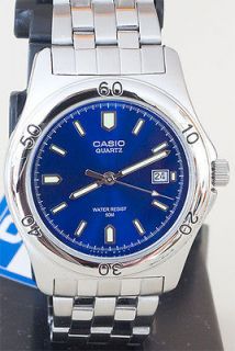Casio Mens Analog Quartz Steel Watch with Date 50m WR MTP 1213A 2AV