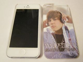 Bieber wearing Headphones   iPhone 5 Premium Full Back Plastic Case