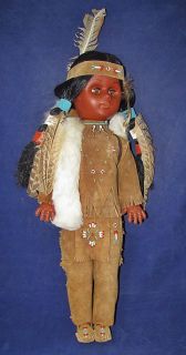 Vintage Carlson Sioux Chief Doll   18, #18 1B   Native American, Made