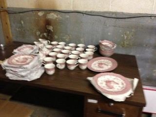 CHURCHILL CRANBERRY ROOSTER DINNERWARE ADD ON PIECES 70 PIECES