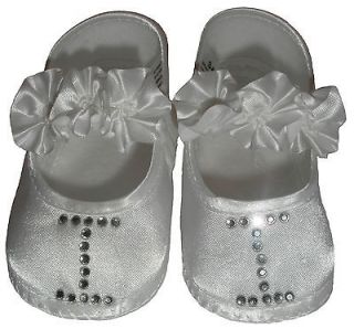 Personalised White Baby Shoes Memory Keepsake   Diamante Rhinestone
