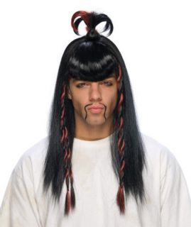 NEW Accessory Wig Samurai Warrior Black w Red Long