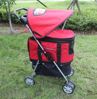 Red Ultimate 4 In 1 Pet Stroller/Carri er/Car Seat
