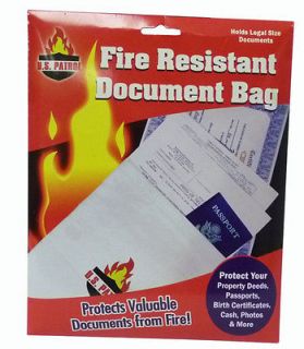 Fire Resistant Document Cash Storage Bag Safe Container JB5076 New
