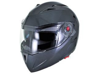 ATV UTV 4X4 MX   Carbon Fiber Modular Flip Up Helmet Dual Visor   L