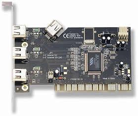 Add 3 IEEE1394a ports Firewire PCI Controller Card with cable and