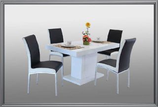 PC Modern Black and White Finish Dining Room Set Table & Chairs