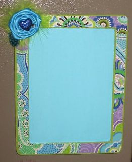 Lime Green Paisley Chalkboard Frame with Fascinator