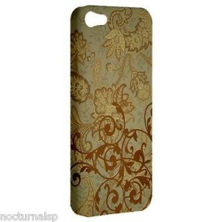 NEW iPhone 5 Hard Shell Case Plastic Cover Gold Ornament Design