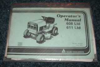 Allis Chalmers 608 Ltd & 611 Ltd Lawn Garden Tractor Operators Owners