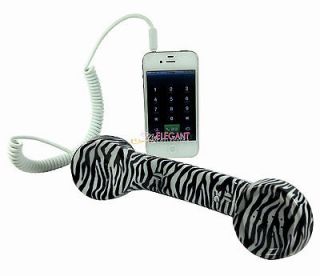 MIC Retro Pop Phone Handset For HTC LG iPhone 4/4s Mobile phone Zebra